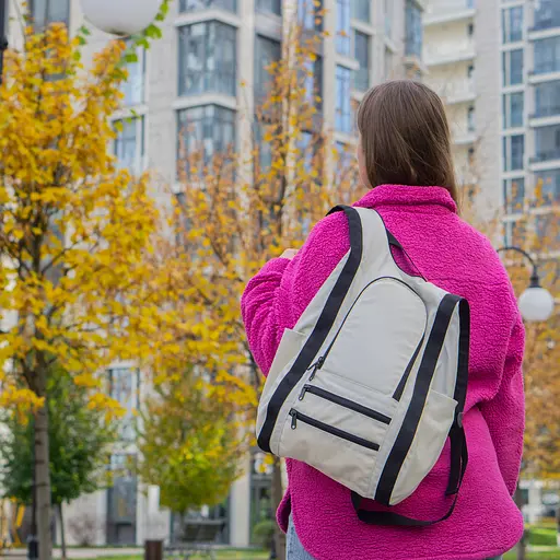 Рюкзак-антивор OOLOO Капля 45х27х14 см, кремовый 2710 - фото 11