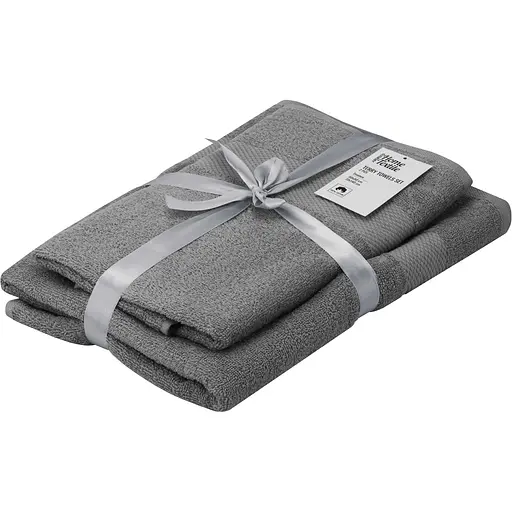 Набір рушників махрових Ardesto Essence 50х90 см 70х140 см 2 шт. 100% бавовна темно-cірий (ART2358DG)  - фото 1