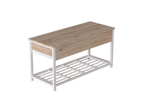 Банкетка з ящиком Ferrum-decor Дрейк 1 550x1000x400 метал Білий ДСП Дуб Сан-Марино16 мм (FRD-103053) - фото 6