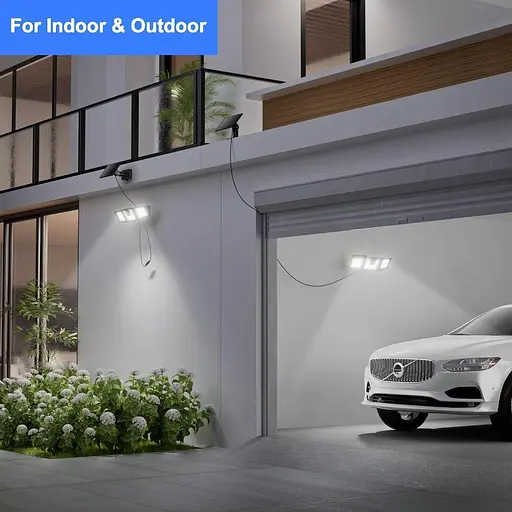 Солнечные светильники охранные, солнечные прожекторы Датчик движения 156 LED с отдельной солнечной панелью, угол освещения 270°, IP65 - фото 2