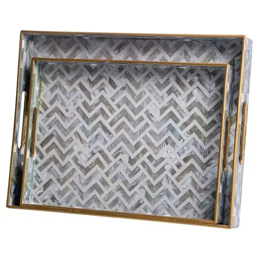 Набір підносів Yiwu HP-HK-16 Mosaic декоративні пластикові 2 шт. - фото 2