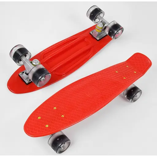 Скейт Пенни Борд A-Toys Penny Board Maraton со светящимися колёсами с декой 55 см красный - фото 2