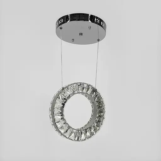 Елегантна люстра з підвісним кришталевим кільцем Ø 27 см | Арт. (T) C 141/1 (270) | Line F - фото 6