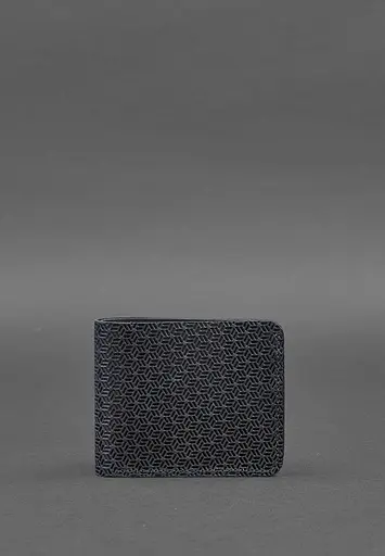 Мужской кожаный портмоне 4.1 (4 кармана) синий Карбон - фото 2