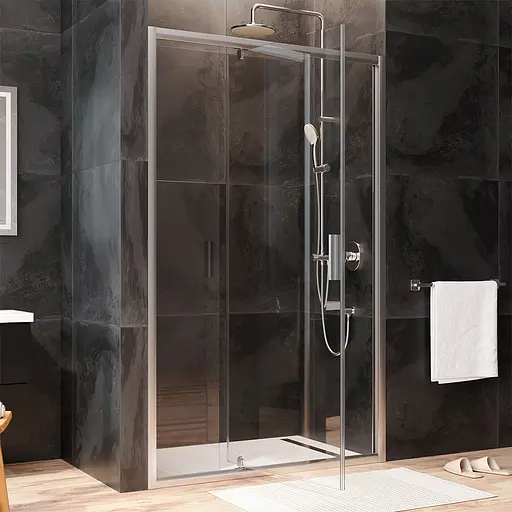 Душевые двери AM.PM Gem 120x195 см стекло прозрачное хром матовый W90UG-120-1P-195MT, прозрачный, хром матовый - фото 4