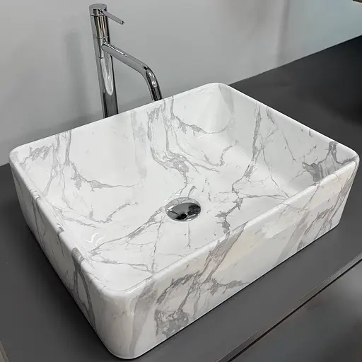 Умивальник VBI Asti M calcatta накладний VBI-013004, Мармур - фото 5