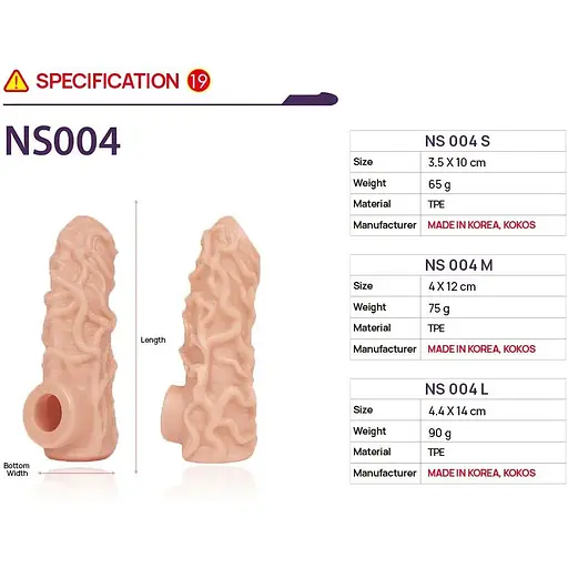 Насадка на член Kokos Nude Sleeve NS 004 M - фото 4