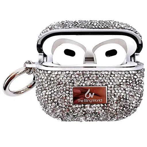 TPU чохол Bling World Rock Diamond для навушників AirPods Pro / Airpods Pro 2 Срібний - фото 2