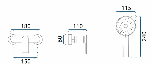 Смеситель для душа Rea Verso black REA-B7900 Черный матовый - фото 6