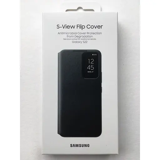 Оригинальный чехол-книжка Samsung для Galaxy S22 5G S-View Clear View Cover Smart (6.1") Черный - фото 3