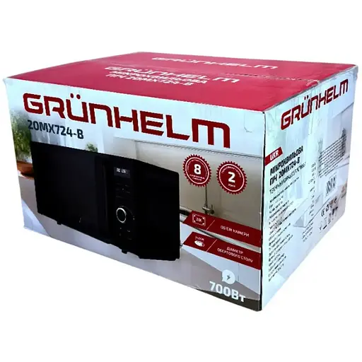 Мікрохвильова піч Grunhelm 20MX724-B 700 Вт 20 л чорна (146640) - фото 6
