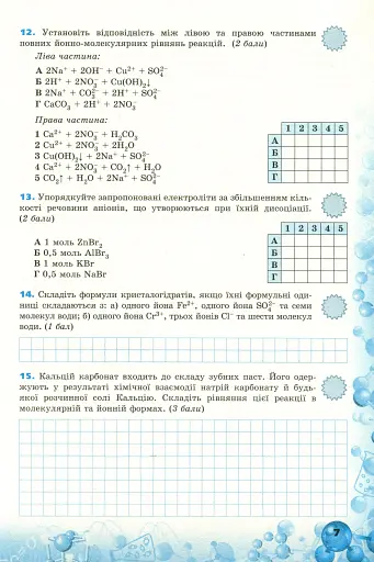 Хімія 9 клас. Перевірка предметних компетентностей - фото 3