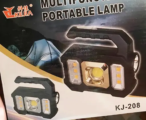 Ліхтар переносний акумуляторний Kejia KJ-208 повербанк сонячна панель робота від батарейок - фото 7
