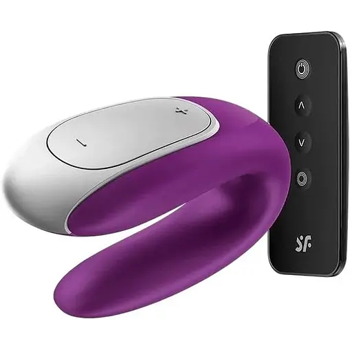 Вібратор для пар Satisfyer Double Fun 9 см фіолетовий