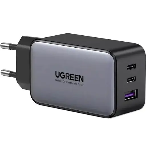 Зарядное устройство для Ugreen CD244 USB-A + 2 x USB-C 65 Вт GaN Tech Fast Charger серый