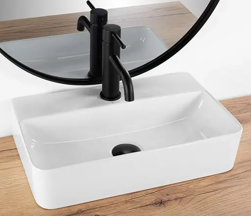 Умивальник Rea Naomi white накладний підвісний REA-U0630, Білий - фото 2