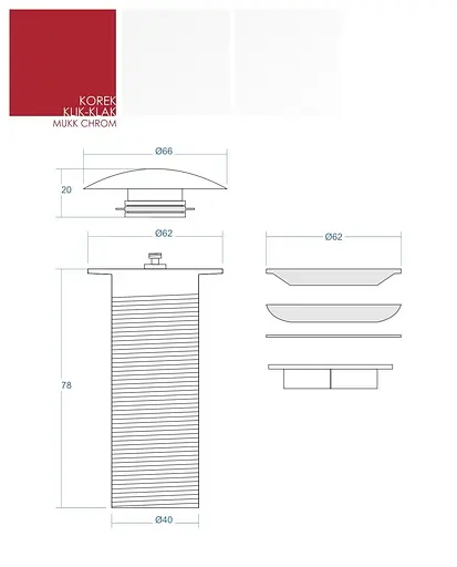 Донний клапан для умивальника Corsan click-clack gold без переливу MUKKGL, Золотий - фото 2