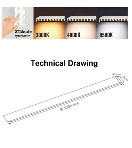 Підвісний лінійний світлодіодний світильник Horoz Electric Bellini 3CCT 019-080-1045 чорний - фото 2