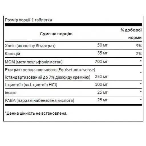 Витамины для волос кожи и ногтей Swanson Hair Skin Nails 60 tab (1086-100-64-6243232-20) - фото 2