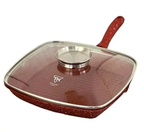 Набор кастрюль со сковородой Top Kitchen TK-000103 с гранитным покрытием 12 предметов Красный - фото 6