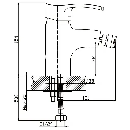 Смеситель для биде Haiba Focus 002 HB0112 Хром - фото 2