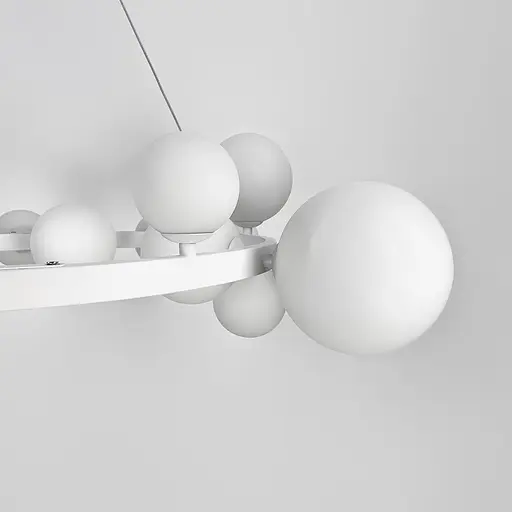 Кольцевая люстра с 15 белыми плафонами в белом корпусе Ст. AT 32/15 WT | Line F - фото 5