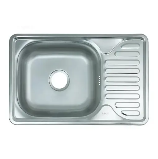 Мийка кухонна Kraft 6642 D Decor з сушаркою 660х420х180x0,8 мм Нержавіюча сталь 30412 - фото 1