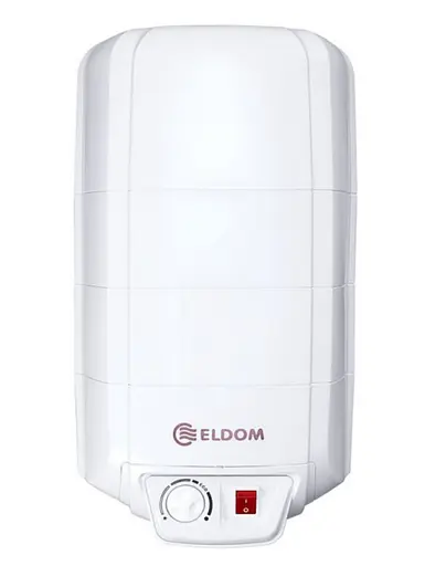 Водонагреватель Eldom EXTRA LIFE 15 л, под мойкой 2 кВт, мокрый ТЭН, вертикальный, прямоугольный, белый (72326PMP) - фото 1