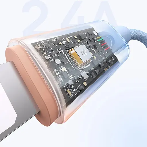 Дата кабель Baseus Discolor Series Fast Charging USB to Lightning 2.4A (1m) (P10374900) Galaxy Blue - фото 6