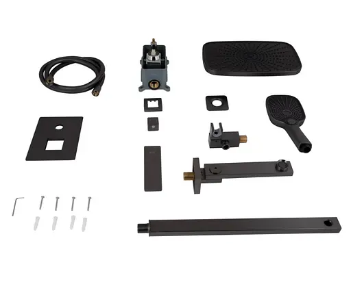 Душевая система универсальная Qtap Gemini Gunmetal Black PVD скрытого монтажа QTGEM114GMB45704 - фото 8