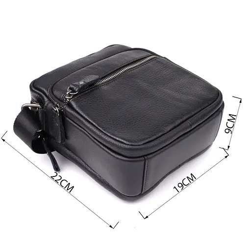 Містка чоловіча сумка на плече з натуральної шкіри Vintage 19х22х9 см sum0027504 - фото 3