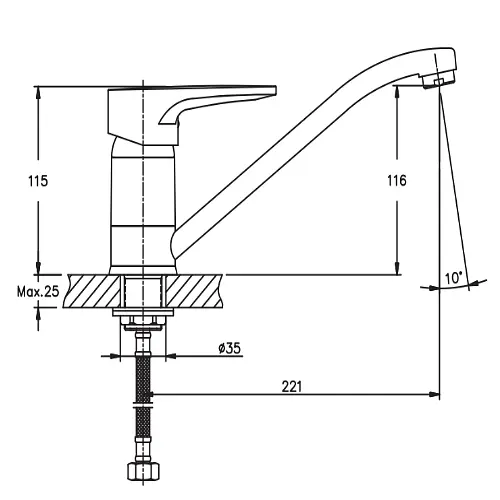 Змішувач для кухні Haiba OPUS 555 HB0335 - фото 2