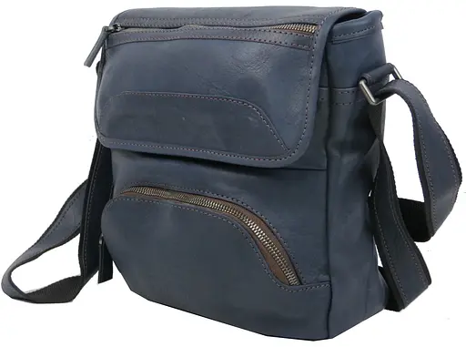 Кожаная мужская наплечная сумка Mykhail Ikhtyar 23х25х6 см sum0023010 - фото 2