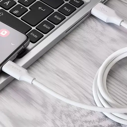 Кабель Proove Striped Silicone USB-A to USB-C 1m White (CCSS60001202) [133330] - фото 3