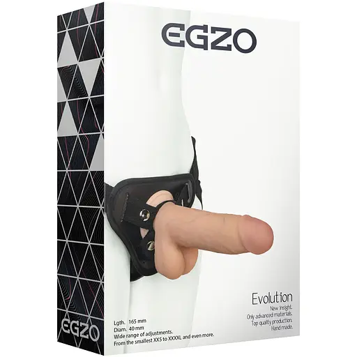 Жіночий страпон Egzo Evolution STR006 (16.5 см х 4 см), Телесный