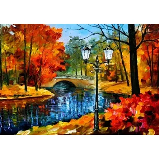 Алмазна вишивка Алмазна мозаїка 40 * 50 см на підрамніку Осінній парк - фото 1