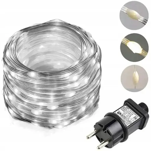 Гирлянда светодиодная 500 LED большие капли 50 м, дом/улица белый, 8 режимов