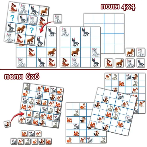 Детская игра "Логические ряды. Животные. Судоку" 82715 от 3х лет - фото 3