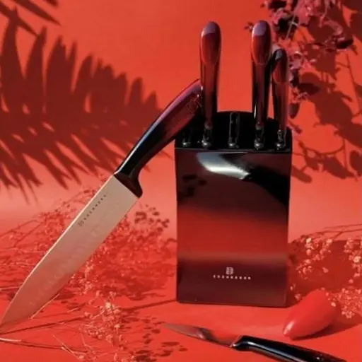 Набір ножів Edenberg EB-11003 з підставкою 6 предметів червоний - фото 2