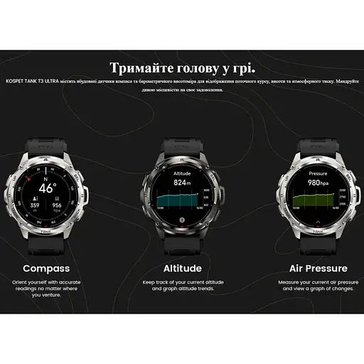 Смарт-часы тактические Kospet Tank T3 Ultra Special Edition Silver (KTT0003USES) - фото 6