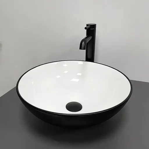 Умивальник VBI Amalfi black white накладний VBI-013401, Чорний матовий - фото 1