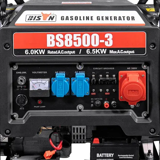 Генератор Синхронний Bison 6 кВт BS8500-3 / 6000 Вт / Бензин (41-00408) - фото 10