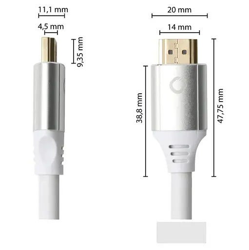 Кабель HDMI Oehlbach Black Magic MK II UHD v2.1 8K 48Gbit HDR Ethernet ARC 0.75 м White - фото 4