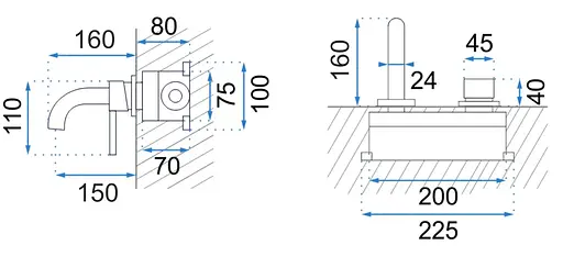 Смеситель для умывальника Rea Lungo скрытого монтажа brushed gold REA-B8652 Золотой - фото 7