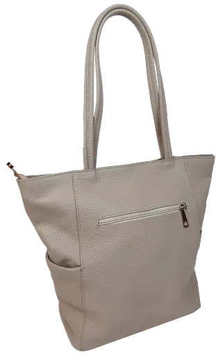 Женская кожаная сумка на двух ручках Borsacomoda бежевая sum0028740 - фото 4