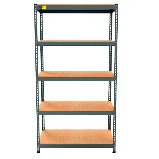 Металевий стелаж Emby Light Series (розмір 1800х900x300мм) 5 полиць ДСП до 100кг Чорний - фото 3