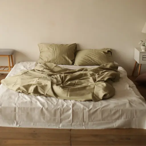 Комплект постельного белья Honey сатин 100% хлопок золотистый оливковый - двуспальный - фото 1