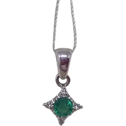 Золота підвіска Ірис з діамантами і смарагдом. 1ПИ31314