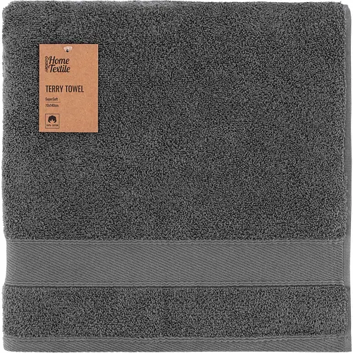 Рушник махровий Ardesto SuperSoft 70х140 см 100% бавовна темно-сірий (ART2270MC)  - фото 1