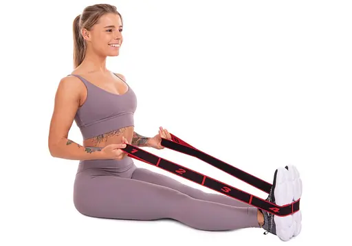 Еспандер стрічковий EasyFit Hard (H) 90х5 см гумка з петлями для розтяжки, фітнесу та тренувань Червоний (EF-1684-R) - фото 3